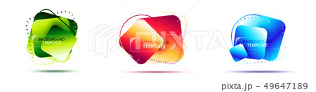 Set of liquid color square geometric shapes, 49647189