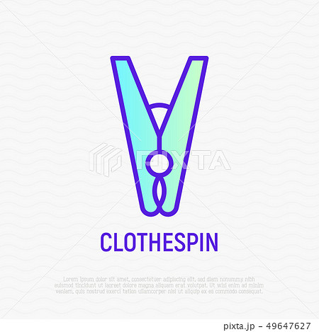 Clothespin thin line icon. Vector illustration Clothespin thin line icon. Vector illustration 49647627