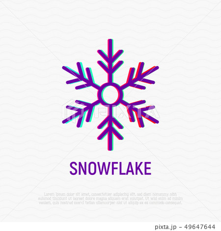 Snowflake thin line icon. Vector illustration Snowflake thin line icon. Vector illustration 49647644