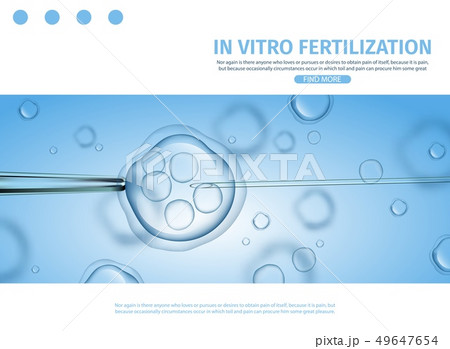 Human Fertilized Egg in Petri Dish and Needle 49647654