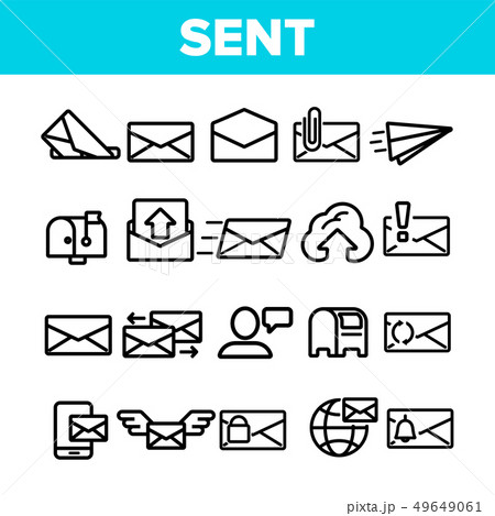 Send Message Linear Vector Thin Icons Set 49649061