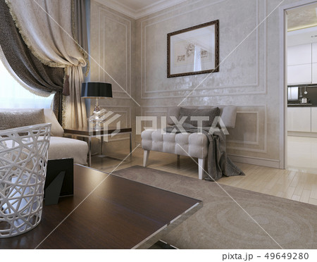 Living room art deco style 49649280