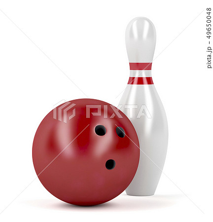 Red Bowling Ball And Pinのイラスト素材