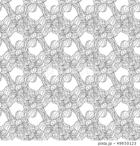 Seamless pattern. Plant in blossom. Ink sketch 49650123