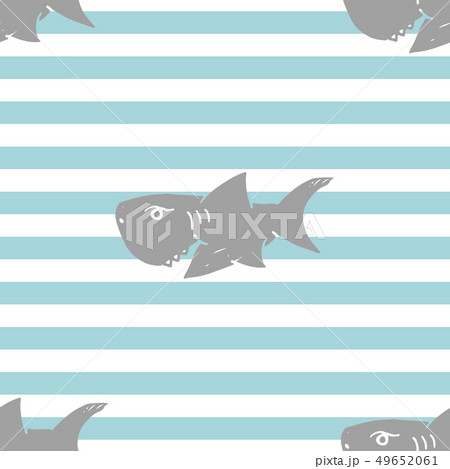 Shark seamless pattern, Hand drawn sketched doodle 49652061