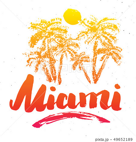 Miami Calligraphy lettering handwritten sign 49652189
