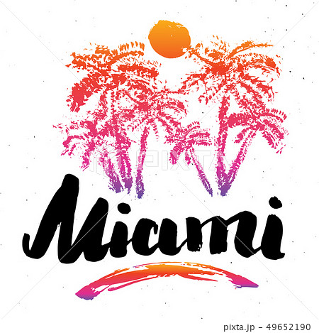 Miami Calligraphy lettering handwritten sign 49652190