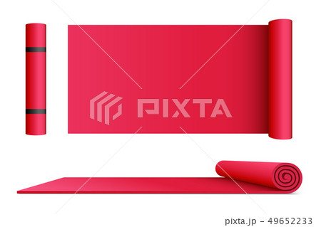 Creative illustration of half rolled yoga mat isolated on background. Art design fitness and health Creative illustration of half rolled yoga mat isolated on background. Art design fitness and health 49652233