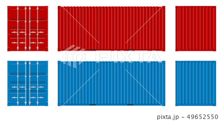 Creative illustration of sea freigh cargo containers views from different sides collection isolated Creative illustration of sea freigh cargo containers views from different sides collection isolated 49652550