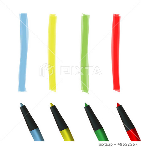Creative illustration of color highlight stripes isolated on background. Markers drawn brushes line Creative illustration of color highlight stripes isolated on background. Markers drawn brushes line 49652567
