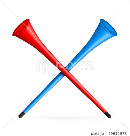 Creative illustration of vuvuzela trumpet, pipe, bugle for soccer, football fan isolated on Creative illustration of vuvuzela trumpet, pipe, bugle for soccer, football fan isolated on 49652978