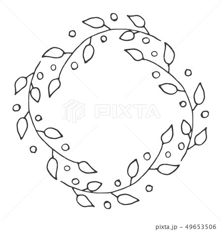 Round flower Frame hand drawn sketch doodles. Round flower Frame hand drawn sketch doodles. 49653506
