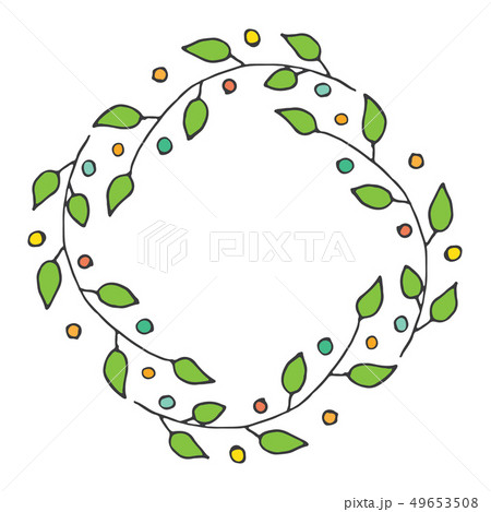 Round flower Frame hand drawn sketch doodles. Round flower Frame hand drawn sketch doodles. 49653508