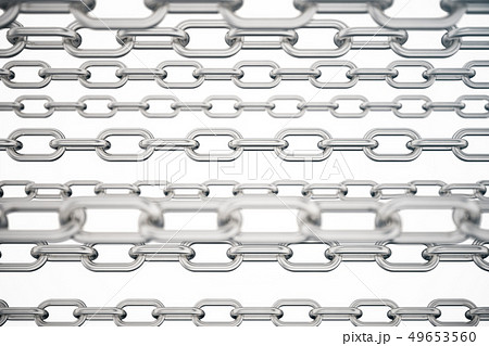 3D illustration metal chains. Metal, steel chains isolated on white background. Metal chains for 49653560
