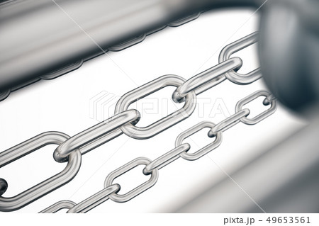 3D illustration metal chains. Metal, steel chains isolated on white background. Metal chains for 49653561