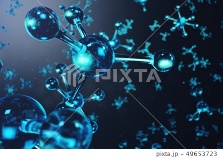 3D illustration molecule structure. Scientific medical background with atoms and molecules 49653723