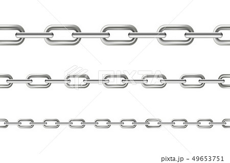 Creative illustration of metallic dangling chain links set isolated on background. Art design 49653751