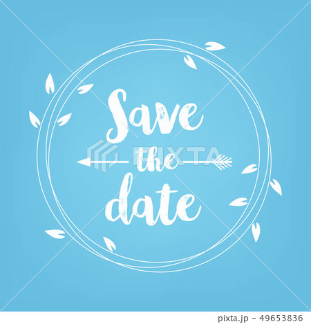 Creative illustration of save the date wedding witn name set isolated on background. Art design 49653836