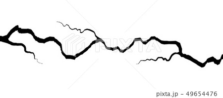 Creative illustration of realistic wall cracks set isolated on background. Art design fracture rift 49654476