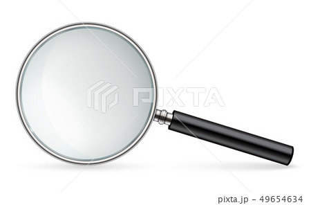 Creative illustration of realistic magnifying glass isolated on background. Art design search 49654634