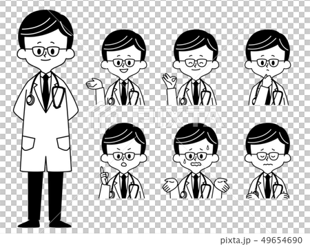 医者-男性-表情セット 49654690