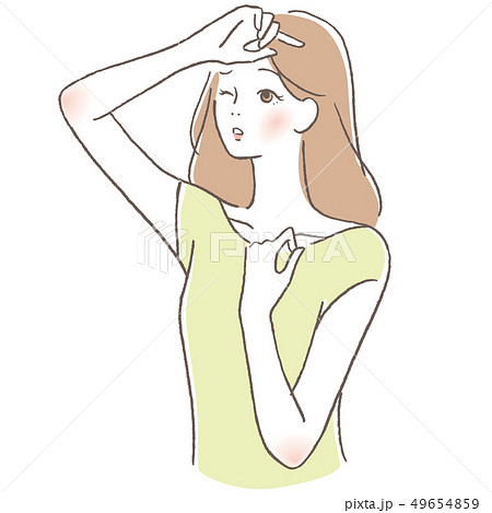 夏　日差し　女性 49654859