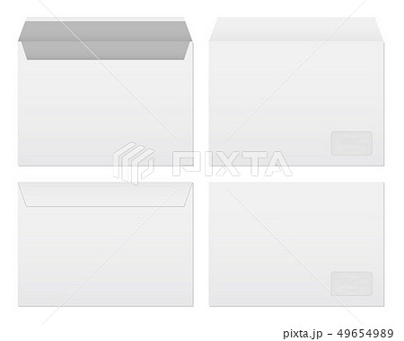 Creative illustration of white blank paper envelopes template set isolated on background 49654989