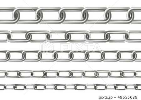 Creative illustration of metallic dangling chain links set isolated on background. Art design 49655039