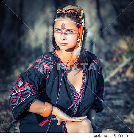 Portrait of a beautiful ethnic woman Portrait of a beautiful ethnic woman 49655552