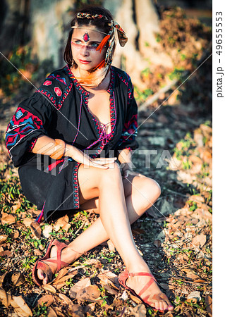 Portrait of a beautiful ethnic woman Portrait of a beautiful ethnic woman 49655553