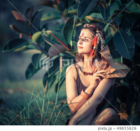 Portrait of a beautiful ethnic woman 49655626