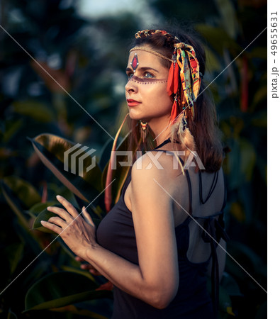 Portrait of a beautiful ethnic woman Portrait of a beautiful ethnic woman 49655631