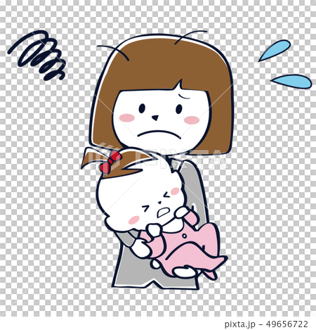 スーツを着たおかっぱのママ　待機児童で困る　上半身 49656722