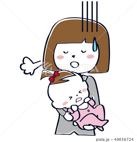 スーツを着たおかっぱのママ　待機児童でため息　上半身 49656724