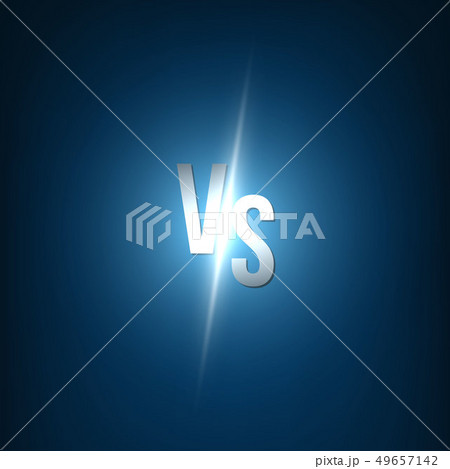 Creative illustration of glow versus background. VS logo art design for competition, fight, sport 49657142