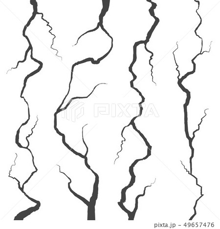 Creative illustration of realistic wall cracks set isolated on background. Art design fracture rift Creative illustration of realistic wall cracks set isolated on background. Art design fracture rift 49657476