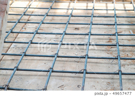 Mesh Metal Grid Wire Steel for a Concrete Stairs. 49657477