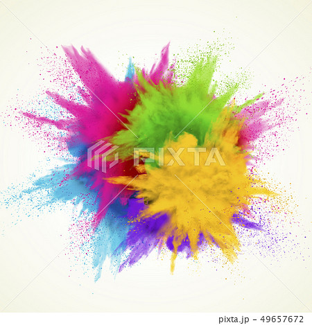 Colorful powder explosion effect 49657672