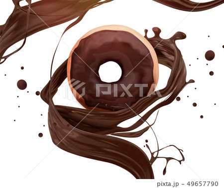 Chocolate Donut Adのイラスト素材
