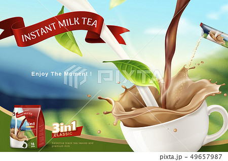 Instant milk tea ads 49657987