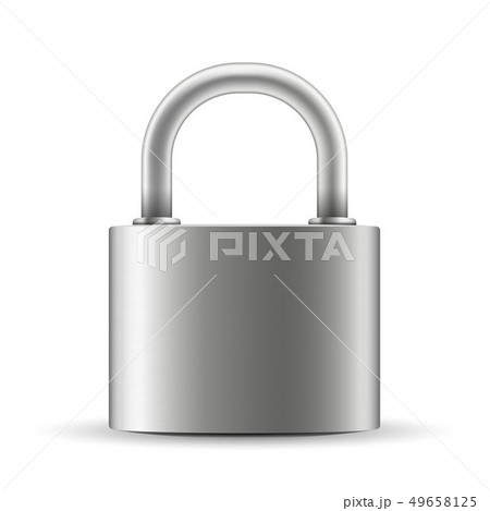 Creative illustration of realistic closed padlock for protection privacy isolated on background. Art 49658125