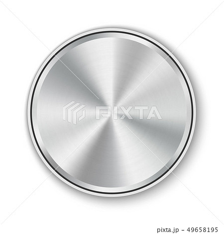 Creative illustration of dial knob level technology settings, music metal button with circular Creative illustration of dial knob level technology settings, music metal button with circular 49658195