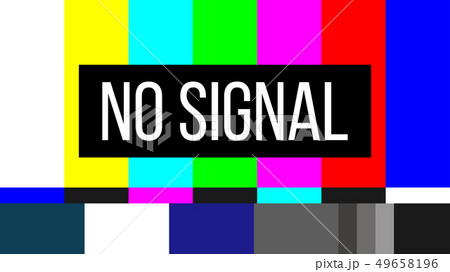 Creative illustration of no signal TV test pattern background. Television screen error. SMPTE color 49658196