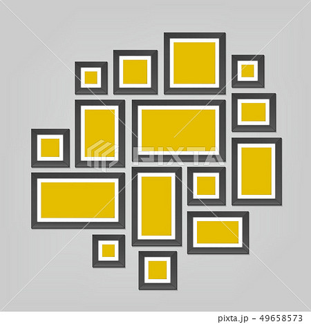 Creative illustration of wall picture frames template isolated on background. Art design blank photo 49658573