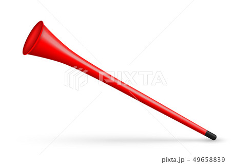 Creative illustration of vuvuzela trumpet, pipe, bugle for soccer, football fan isolated on Creative illustration of vuvuzela trumpet, pipe, bugle for soccer, football fan isolated on 49658839