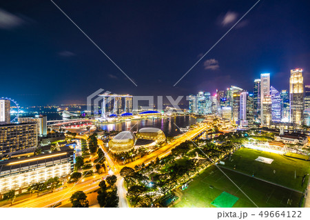 Beautiful architecture building exterior of singapore city Beautiful architecture building exterior of singapore city 49664122