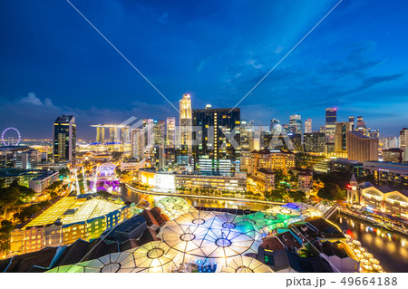 Beautiful architecture building exterior of singapore city 49664188