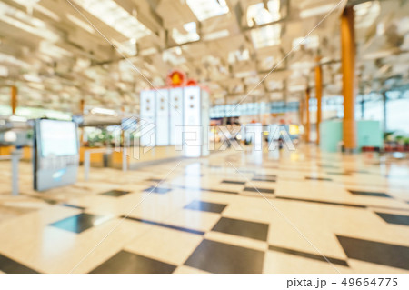 Abstract blur and defocused changi aiport terminal interior 49664775