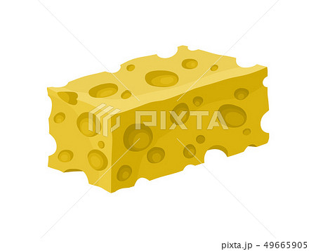 Maasdam or swiss cheese on white background. Vector illustration. 49665905