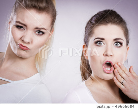 Two shocked and amazed women Two shocked and amazed women 49666684